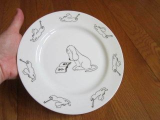 James Thurber Art Collectible Plate Dog reading Book Decorative 4