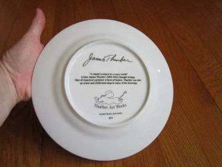 James Thurber Art Collectible Plate Dog reading Book Decorative 5