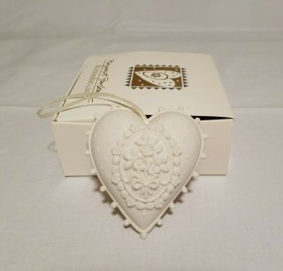 Margaret Furlong Porcelain " Blossoming Love " Heart Ornament - 1998 - Retired