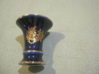 Vintage Limoges France Miniature Porcelain Dollhouse,  Cobalt & Gold Urn Vase