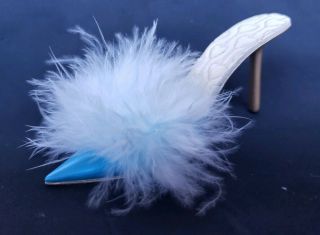 Just The Right Shoe Tease Blue Boudoir Feather Boa Stiletto 25559 Raine Willitts