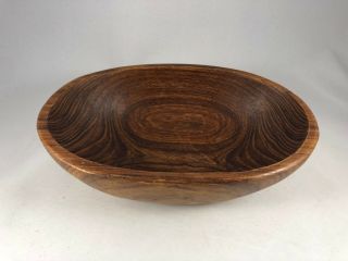 Vintage Mcm Teak Wood Hand Carved Oblong Oval Bowl,  Made In Thailand