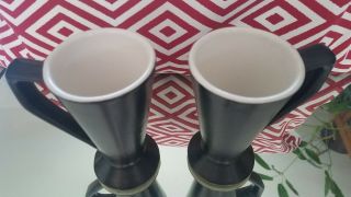 2 Vintage MCM Chefsware Black Coffee Mugs Twin Peaks Double R Diner David Lynch 2