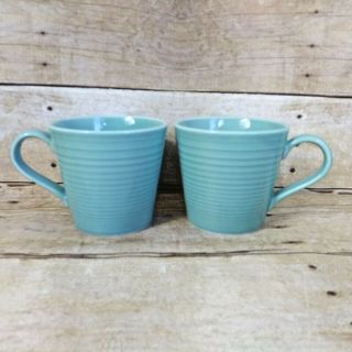 Royal Doulton Gordon Ramsay Coffee Cup Maze Mug Teal Green Set Of 2
