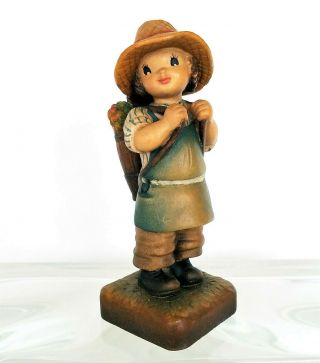 Anri Club No.  4 Ferrandiz - Harvest Time - Wooden Figurine 4 1/2 "