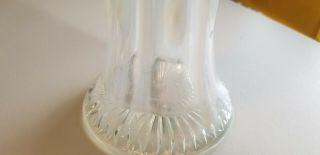 VINTAGE WHITE PEARL CLEAR GLASS STRETCH SWING VASE HOBNAIL MILK GLASS 3