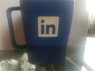 Large Blue Linkedin Coffee Mug Glass Cup