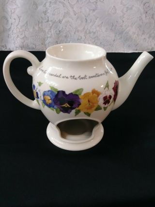 Lenox Susan Branch A Proper Tea Teapot Pansies Scent Warmer / Wax Melt Euc
