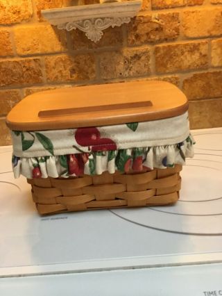 Longaberger,  Recipe Basket With Wooden Lid,  1999 - 6 " X 8 " In Size.