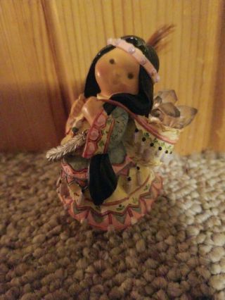 Vintage Indian Girl Figurine February Friends Of The Feather Enesco Nr