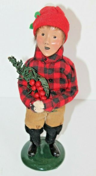 Byers Choice The Carolers Man Holding Holly Figurine