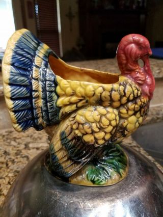 Napcoware Tom Turkey Planter Thanksgiving Hand Painted Ceramic Vintage Japan