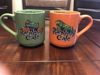 2 Rainforest Cafe Large Coffee Mug Featuring Iggy,  16oz Also Great For Soup
