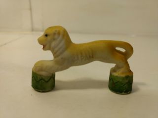 Vintage Made In Japan Miniature Lion On Stands Porcelain Circus Figurine Hd1043