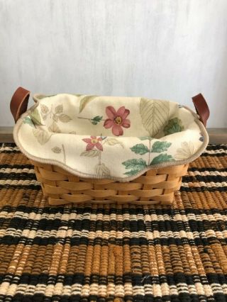 Longaberger Horizons Of Hope 2005 Basket With Floral Liner And Protector