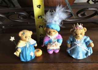 Set of 3 Cherish Teddies Cinderella / Prince Teddy Bear Teddybear Figurines (D) 3