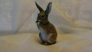Royal Copenhagen Denmark Brown Bunny Rabbit Nibbling Leaf 1252 1019