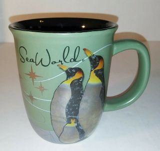 Sea World King Penguin Crackled Image Collectible 16 Oz Coffee Tea Mug Cup