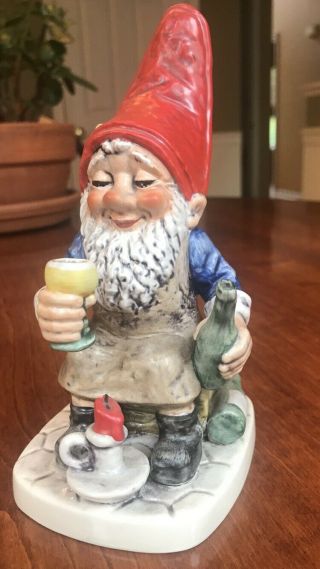 Goebel Co - Boy Gnome “ed” The Wine Steward Figurine 7” High - No Box