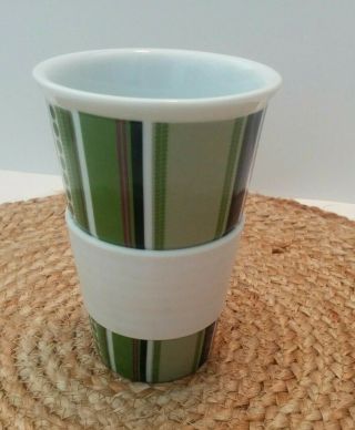 World Market Green Purple Ceramic Cup Tumbler Coffee Cup