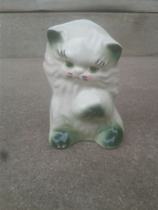 Vintage Kitty Cat Ceramic Planter 4.  5 " Tall 1