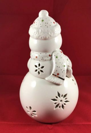 Lenox China Jewels Snowman Christmas Votive Holder Porcelain Gold Gilded 2