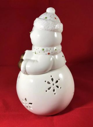 Lenox China Jewels Snowman Christmas Votive Holder Porcelain Gold Gilded 3