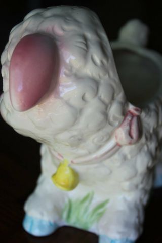 Vintage Inarco Ceramic Baby Lamb Sheep Butterfly Childs Baby Planter CUTE 3