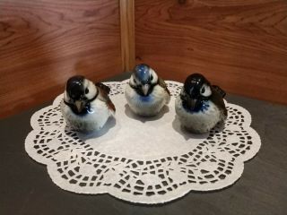 3 Vintage Signed Ceramic Cv74 Goebel Bird Figurines Made In W.  Germany
