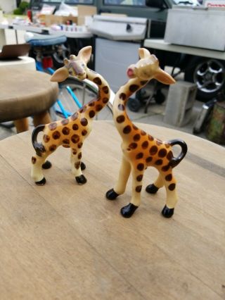 Vintage Hand Painted Giraffes Artmark Originals Salt & Pepper Shakers Japan