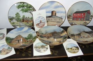 The Vanishing American Barn Franciscan Porcelain Plates Set Of 6 By Harris Hien
