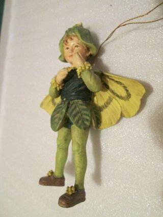 Cicely Mary Barker Flower Fairy Boy Ornament 2000 Green w/tag 4 