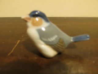 Royal Copenhagen Denmark Small Porcelain Bird Figurine 1040 Blue Finch
