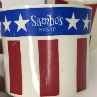 Set of 2 Vintage Sambo ' s Stars And Stripes Coffee Mugs Cups Patriotic 5
