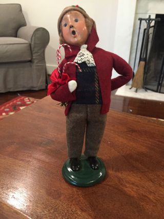 Byers Choice Caroler Boy With Candy Cane 2009