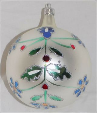 Christopher Radko Christmas Ornament Floral Design Made In Poland