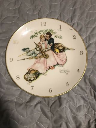 Vintage 1955 Norman Rockwell Gorham Wall Mount Collector Plate Clock