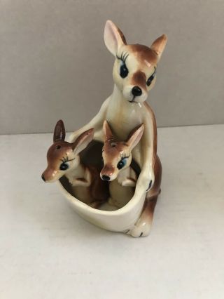 Vintage Kangaroo And Baby Joey Salt Pepper Shaker Sugar Bowl Combo Set