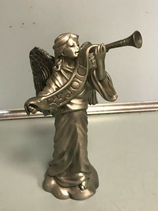 Lenox Kirk Stieff Pewter Angel Figurine Rejoice Trumpet