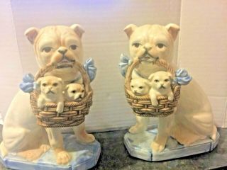 Pugs Vintage Fitz & Floyd Porcelain Dog Puppy Staffordshire Style Figurine