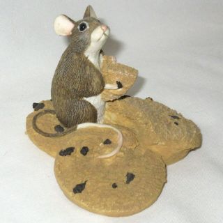 After The Party Mouse On Chocolate Chip Cookie Figurine Munro Mm/10180 Figure