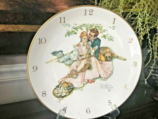 Vintage 1955 Norman Rockwell Gorham Wall Mount Collector Plate Clock