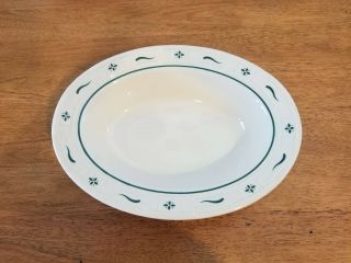 Longaberger Pottery Large Serving Bowl Woven Traditions Heritage Green Made Usa