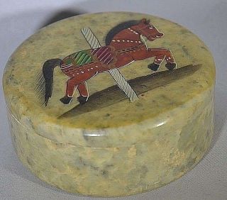 Carousel Horse Merry Go Round India Soap Stone Box Trinket