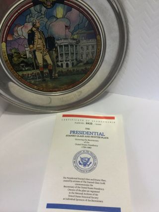 Presidential Bicentenary Stained Glass Plate,  U.  S.  Historical Society,  Pewter