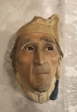 Vintage Bossons Chalkware Wall Head Bust Of Scrooge Made In England