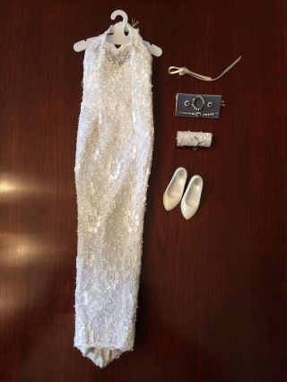 Franklin Princess Diana Vinyl Doll White Lace Gown Outfit/ensemble