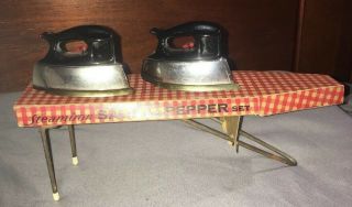 Vintage Ironing Board And Iron Salt And Pepper Shakers