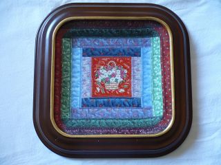Cherished Traditions,  Log Cabin Quilt Plate,  Mary Ann Lasher,  Bradex,  Wood Frame