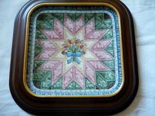Cherished Traditions,  The Star Quilt Plate,  Mary Ann Lasher,  Bradex,  Wood Frame